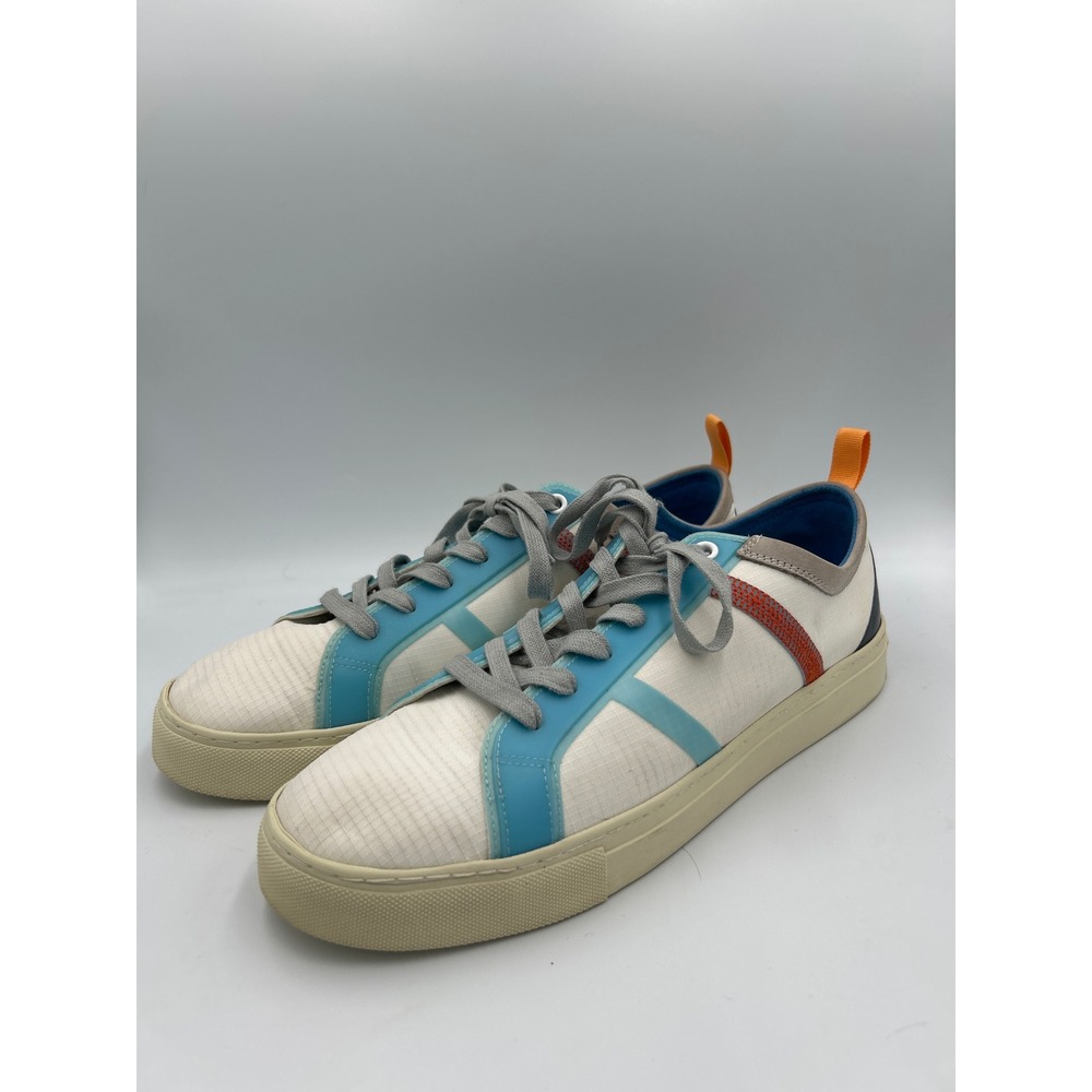 Greats Royale Ripstop Mens Size 10 White Light Blue Orange Low Top Sneakers